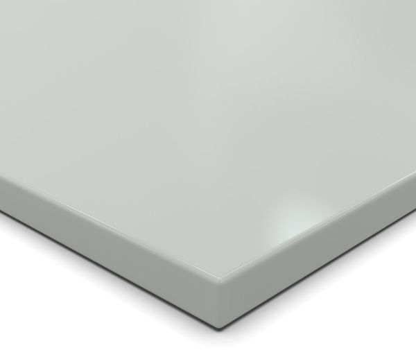 Dekor Spanplatte 19mm Tischplatte grau melaminharzbeschichtet mit ABS Kante Umleimer - Größe 80 x 50 cm - Höhe 1,9 cm - Farbe Lichtgrau