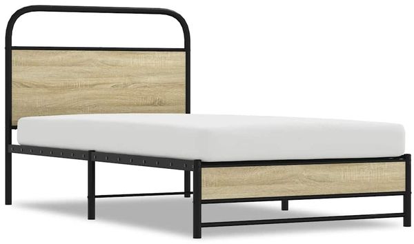 Einzelbettgestell Design für Erwachsene ohne Matratze 90x190 cm Sonoma-Eiche Holzwerkstoff d3921e