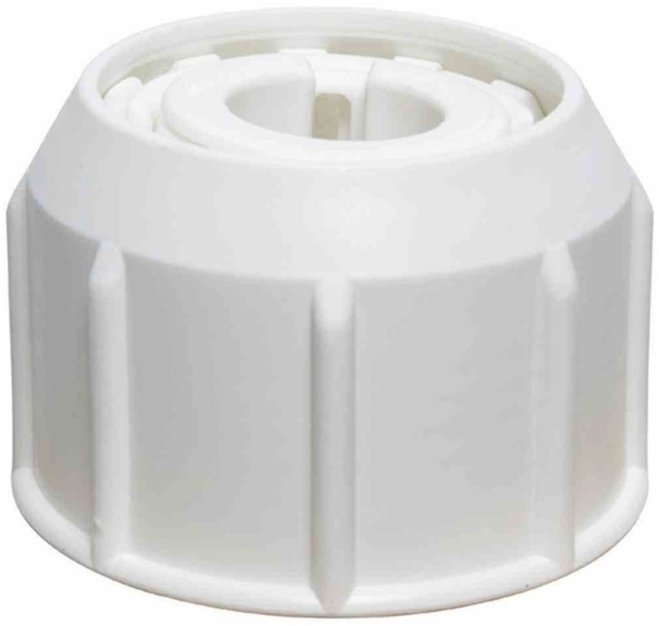 Delschen SB34109W Überwurfmutter mit Adapterset für Schirmstöcke Ø 26-55 mm, weiß, 5-teilig (1 Set)