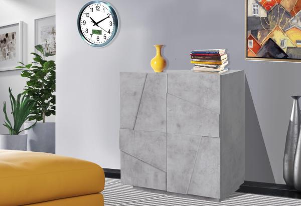 Sideboard >Piacenza< in Beton Nachbildung - 81x86x44cm (BxHxT)