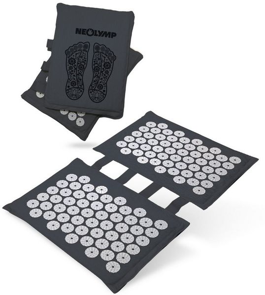 NEOLYMP Meditationskissen Akupunktur Fußmassage Matte mit ABS-Spitzen – Vielseitige Stimulation, Massagematte für Füße - abwaschbar, umweltfreundlich, mit Tragetasche
