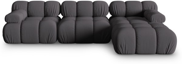 Micadoni Modulares Ecksofa Bellis 4-Sitzer Rechts 3D-Stoff Sonic Espresso