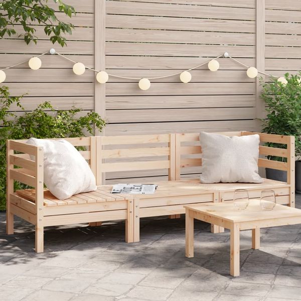 vidaXL Gartensofa 3-Sitzer Massivholz Kiefer 838026