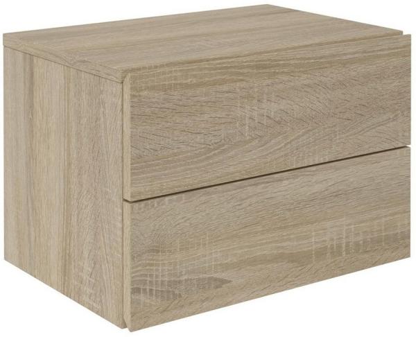 CARO-Möbel Nachtkommode ANNI Nachttisch Nachtschrank hängend Wandregal mit 2 Schubladen in Sonoma Eiche