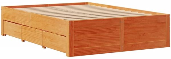 vidaXL Massivholzbett ohne Matratze mit Schubladen Braun 150x200 cm 3308803 Bild 6