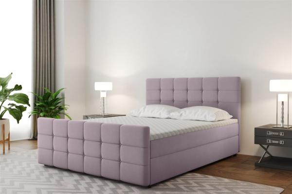 Boxspringbett Schlafzimmerbett SENON 180x220cm Stoff Rose inkl. Bettkasten