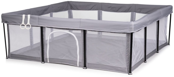 Chipolino Laufstall Easy 180 x 180 cm Tasche, 2 Ringe, faltbar, Schlupfloch grau