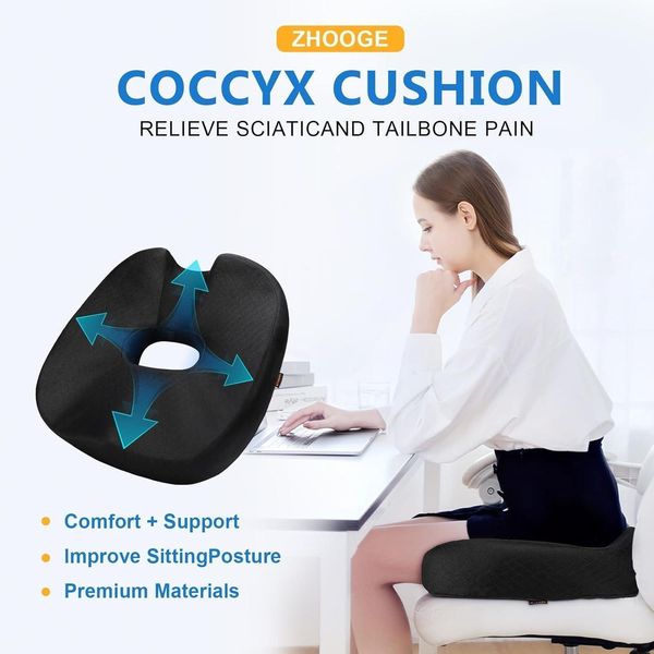 Schwarzes Hämorrhoiden Sitzkissen Memory Foam Steißbeinkissen Donut Kissen Bild 6