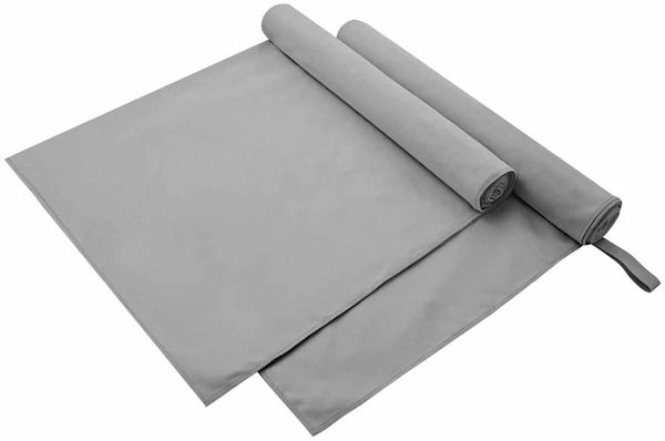 vidaXL Sporthandtücher 2 pcs Dunkelgrau 90 x 180 cm 42011465