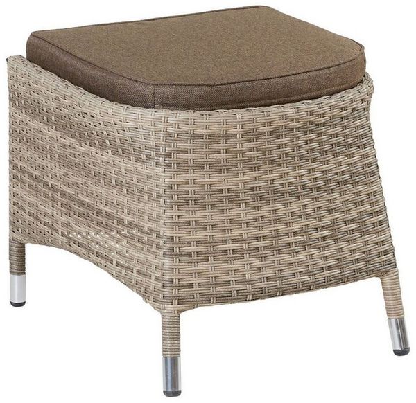 Hocker Fußbank Topeka natur Rattanoptik, Garten, wetterfest
