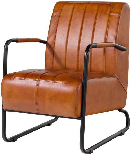 Sessel Echtleder 59x84x85 cognac IRON LABEL #21