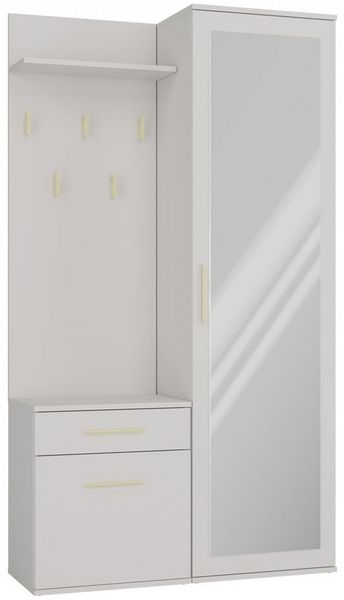 Raumhirsch Furniture Schuhschrank Garderobenschrank für Flur und Eingangsbereich (Kleiderschrank sowie Schuhschrank im SET, mit 5 Haken mit Ablage für Jacken, Taschen und Hüte) verschiedene Farben