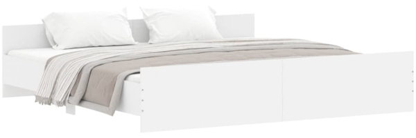 vidaXL Bettgestell mit Kopf- und Fußteil Weiß 180x200 cm 3203768