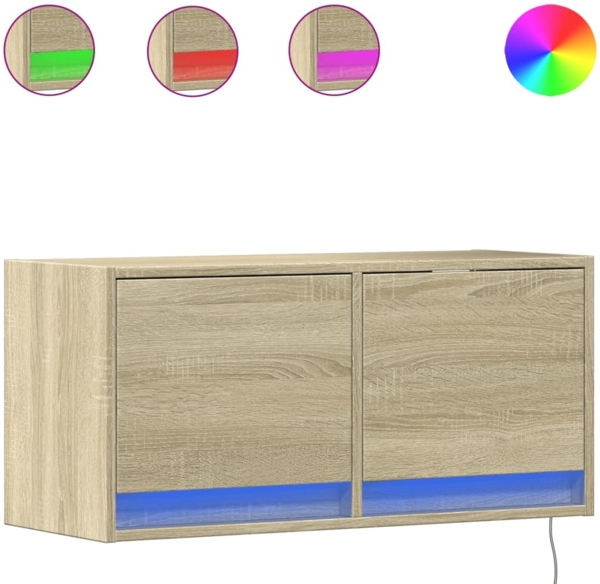 vidaXL TV-Wandschrank mit LED-Beleuchtung Sonoma-Eiche 80x31x38 cm 852357