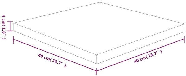 vidaXL Tischplatte Quadratisch 40x40x4 cm Eichenholz Unbehandelt 342942 Bild 4