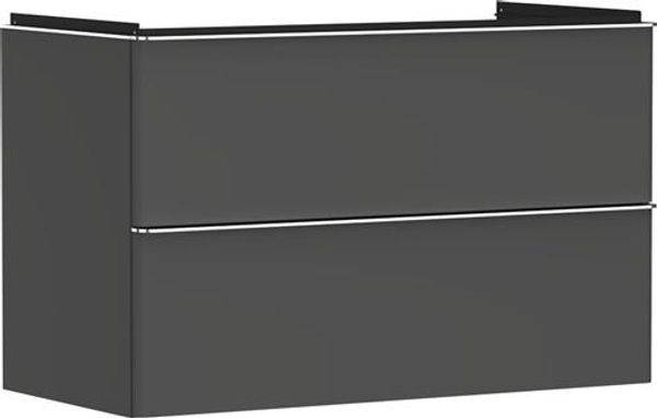 Unterschrank XeluQ 2 Schubladen 980x475 grau/chrom