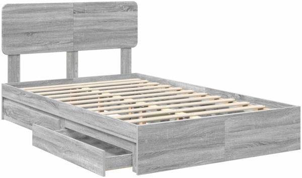 vidaXL Aufbewahrungsbett Graues Sonoma 120x190 cm Holzwerkstoff 3412302 Bild 4