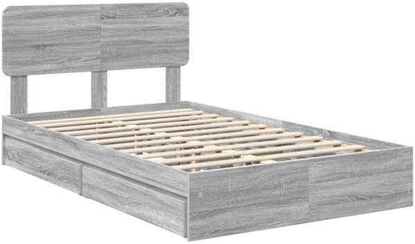 vidaXL Aufbewahrungsbett Graues Sonoma 120x190 cm Holzwerkstoff 3412302 Bild 3