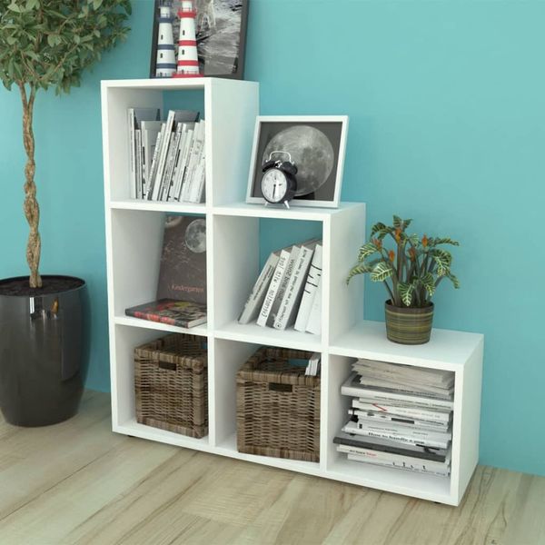 Treppenregal, Bücherregal Bücherregal 107 cm Weiß