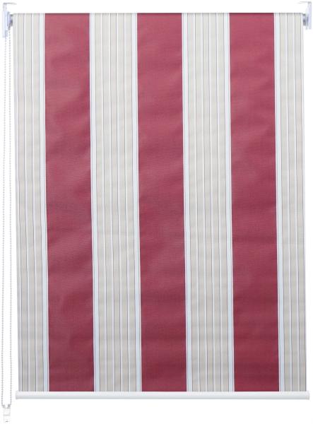 Rollo HWC-D52, Fensterrollo, blickdicht , rot/weiß/beige, 110x160cm