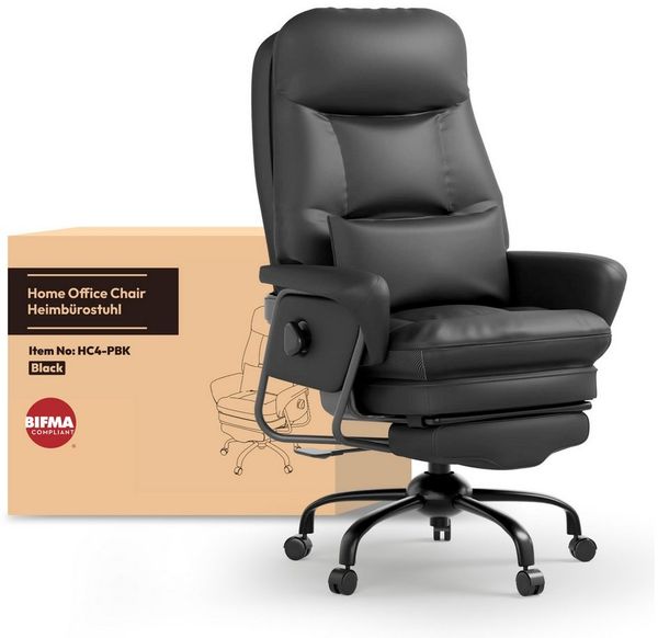 FLEXISPOT Drehstuhl 3-in-1 Ergonomischer Relax- & Bürostuhl mit 160° Liegefunktion (Ausziehbarer Fußstütze, Dickem PU-Komfortpolster und Höhenverstellung), Ideal zum Arbeiten, Entspannen & Mittagsschlaf Beige