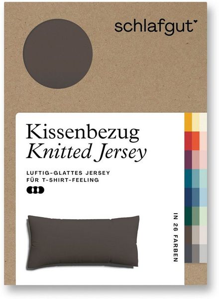 Schlafgut Kissenbezug Premium Kissenbezug Knitted Jersey (1 St), (1 Stück), Ton-in-Ton Reißverschluss, Bio-Baumwolle mit Elasthan, Uni, OEKO Tex Bild 2