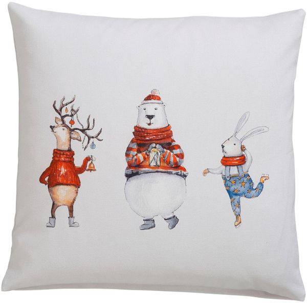 CASATEX Kissenhüllen Funny animals, Weihnachtsdeko, (2 Stück)