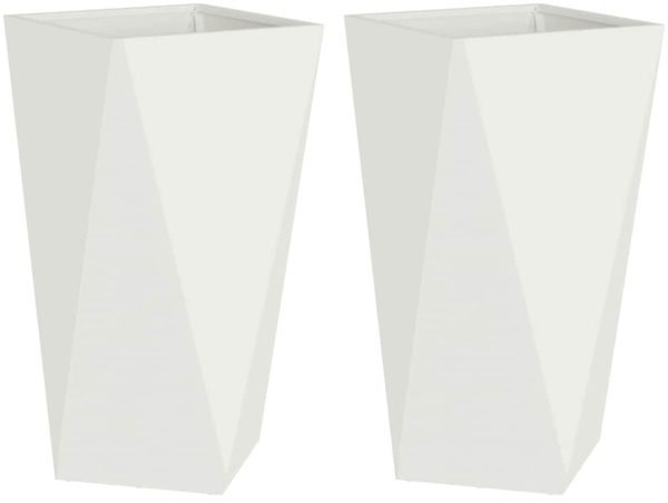 vidaXL Pflanzkübel 2 pcs Weiß 40 x 40 x 75 cm Stahl 883783