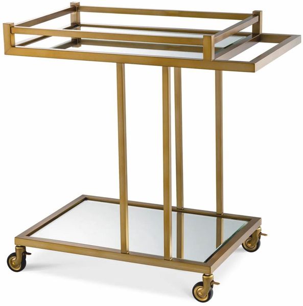 Casa Padrino Luxus Servierwagen Messing 78 x 46 x H. 79 cm - Hotel & Restaurant Accessoires