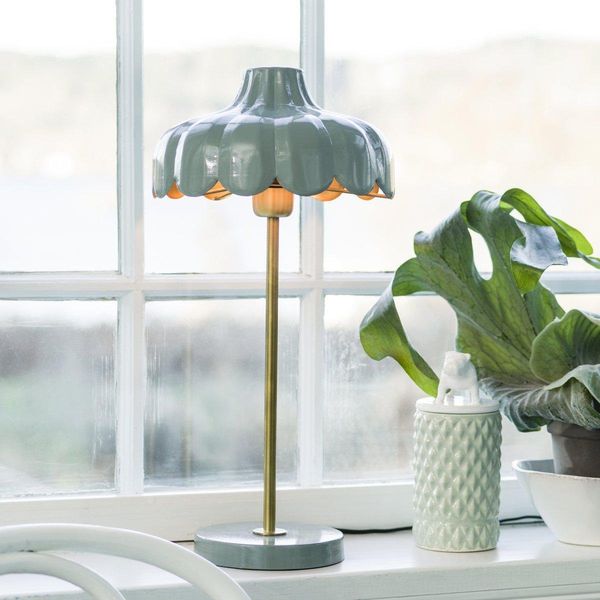 PR Home 2835013 Tischleuchte Wells Grün Gold 50cm