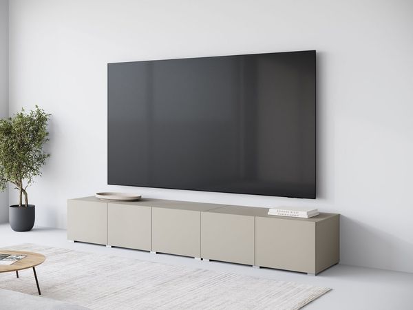 OTTO home Lowboard Denver 250 cm für bis zu 98-Zoll TVs - Weltmeisterschaft im XXL Format, Wahlweise mit oder ohne offenes Fach in der Mitte