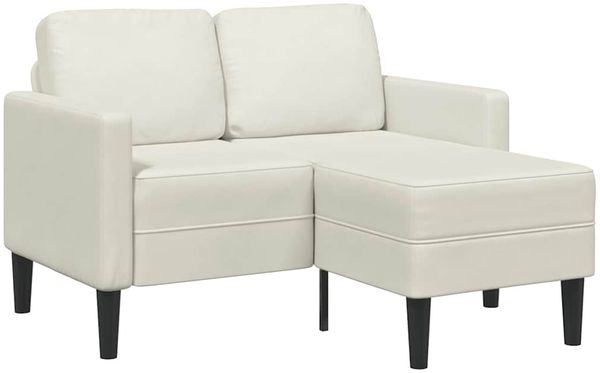 vidaXL 2-Sitzer-Sofa mit Chaiselongue L-Form Creme 125 cm Samt 4107075