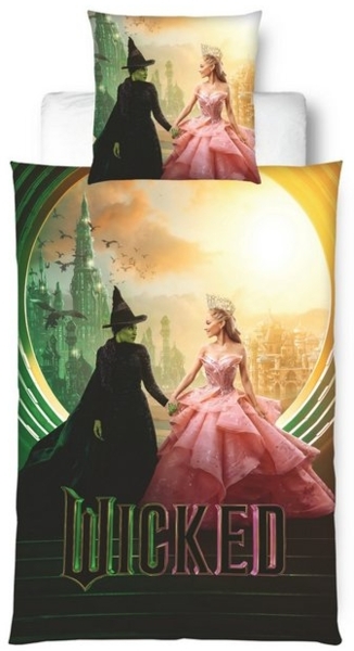MTOnlinehandel Bettwäsche 135x200 Wicked, Mikrofaser, 2 teilig, zauberhafte Wendebettwäsche mit Glinda und Elphaba Bild 4