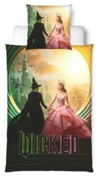 MTOnlinehandel Bettwäsche 135x200 Wicked, Mikrofaser, 2 teilig, zauberhafte Wendebettwäsche mit Glinda und Elphaba Bild 6