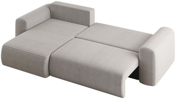 Ecksofa Schlafsofa FLORA Stoff Poso Schwarz Ottomane Links Bild 3