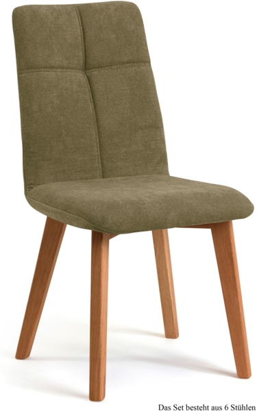 Esszimmerstuhl (6er-Set) Dillian 47x92x60 Eiche geölt/Olivgrün