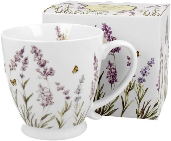 DUO FLORAL Jumbobecher 480 ml PROVANCE mit Fuß, New Bone China Porzellan