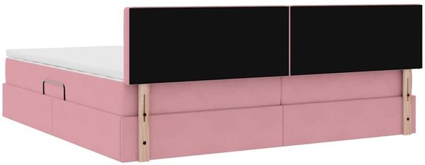 vidaXL LED-Speicherbett mit Matratze Rosa 200 x 200 cm Samt 3371540 Bild 12