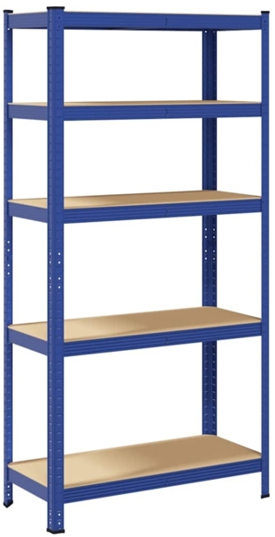 vidaXL Lagerregal mit 5 Böden Blau Stahl & Holzwerkstoff 4016949