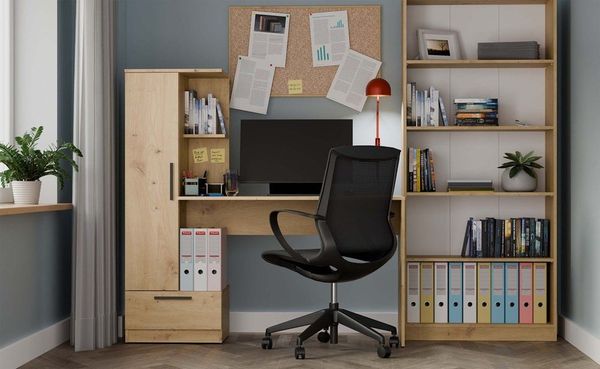Raumhirsch Furniture Schreibtisch mit Schublade, Schreibtisch, Büroschreibtisch (Maße 143 x 140 x 50 cm, Regalaufsatz), Regalaufsatz, funktionale Aufteilung, zeitloses Design