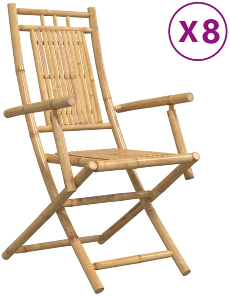 vidaXL Gartenstühle 8 Stk. Klappbar 53x66x99 cm Bambus 3278516