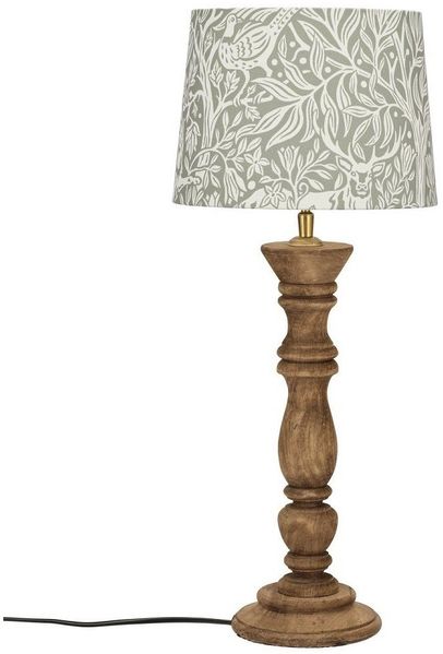 PR Home 1304608-2046 Tischleuchte Lodge Holz Stoffschirm Beige 59cm E27