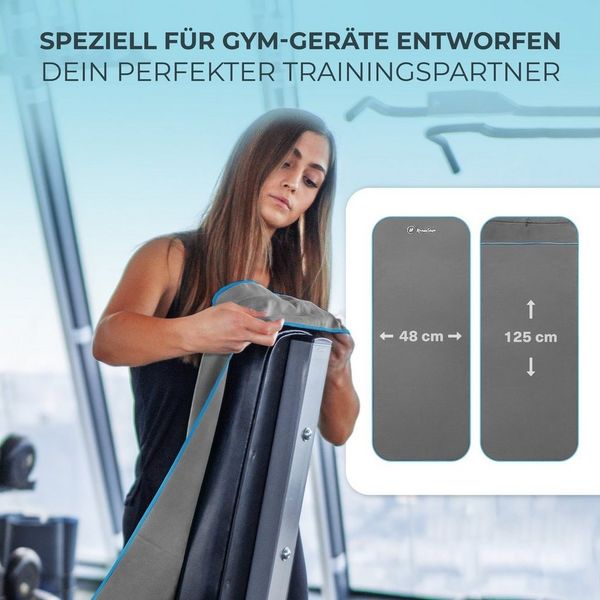 NirvanaShape Sporthandtuch Fitness-Handtuch mit Magnet-Clip, Mikrofaser Sporthandtuch, Microfaser, 2x Reißverschlusstaschen & Funktionaler Geräteüberzug, Ultra-Saugfähig