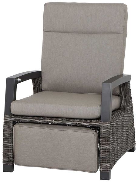 Lounge-Sessel Corido, Rattan, Grau, Schwarz, 85 x 104 x 71 cm