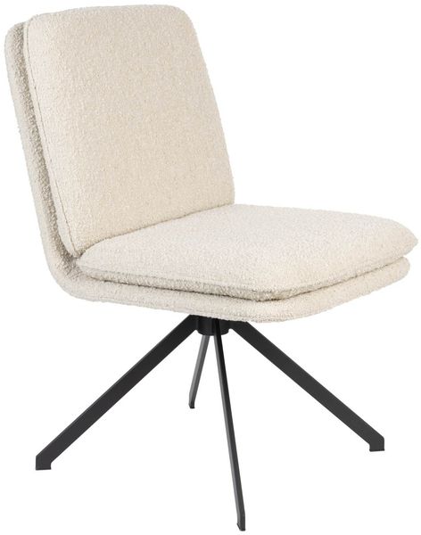 ZUIVER Stuhl TYLER mit angesagten Bouclé Stoff Beige