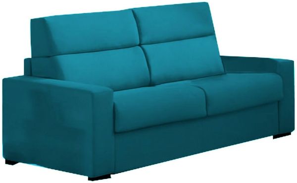 Dmora 2-Sitzer Schlafsofa None, Schlafsofa fürs Wohnzimmer, gepolstert, abnehmbar, 100 % Made in Italy-Qualität, 180x95 h100 cm, Hellblau