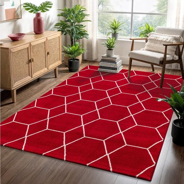 Sanat Teppich Trellis, rechteckig, Höhe: 10 mm, Kurzflor, skandi, boho, auch als Läufer und in rund