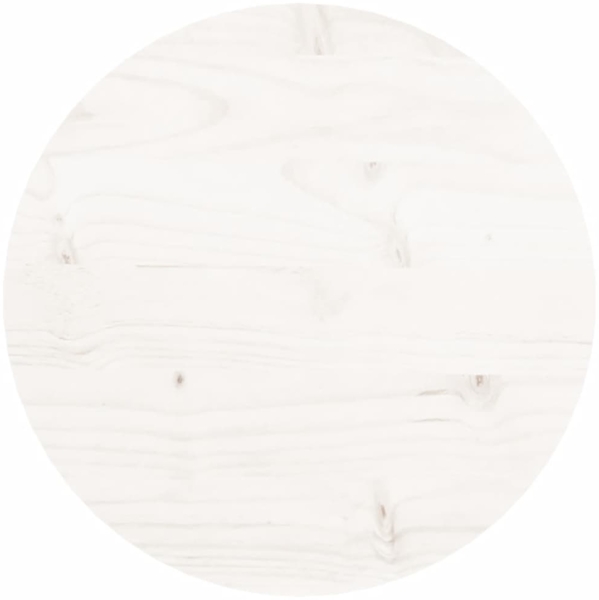 vidaXL Tischplatte Rund Weiß Ø30x3 cm Massivholz Kiefer 833656