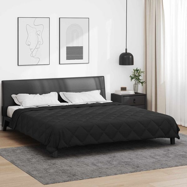 vidaXL Ganzjahresbettdecke Schwarz 200 x 200 cm Mikrofaser 42025587