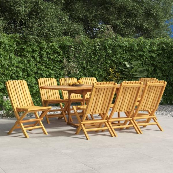 vidaXL Gartenstühle 8 Stk. Klappbar 47x47x89 cm Massivholz Teak 3155054